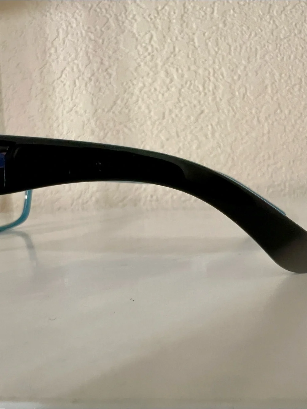 Cyrus Blue Light Blocking Black and Teal Rectangular Glasses